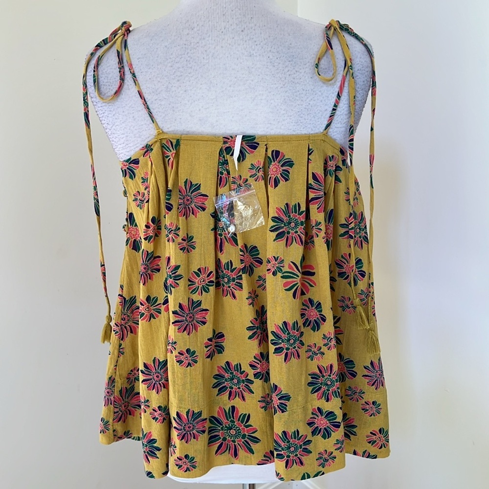 New! Free People XS indigo molly baby doll tunic in gilded combo . - Picture 4 of 13